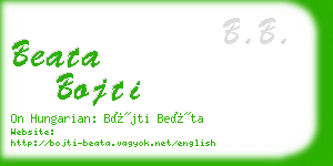 beata bojti business card